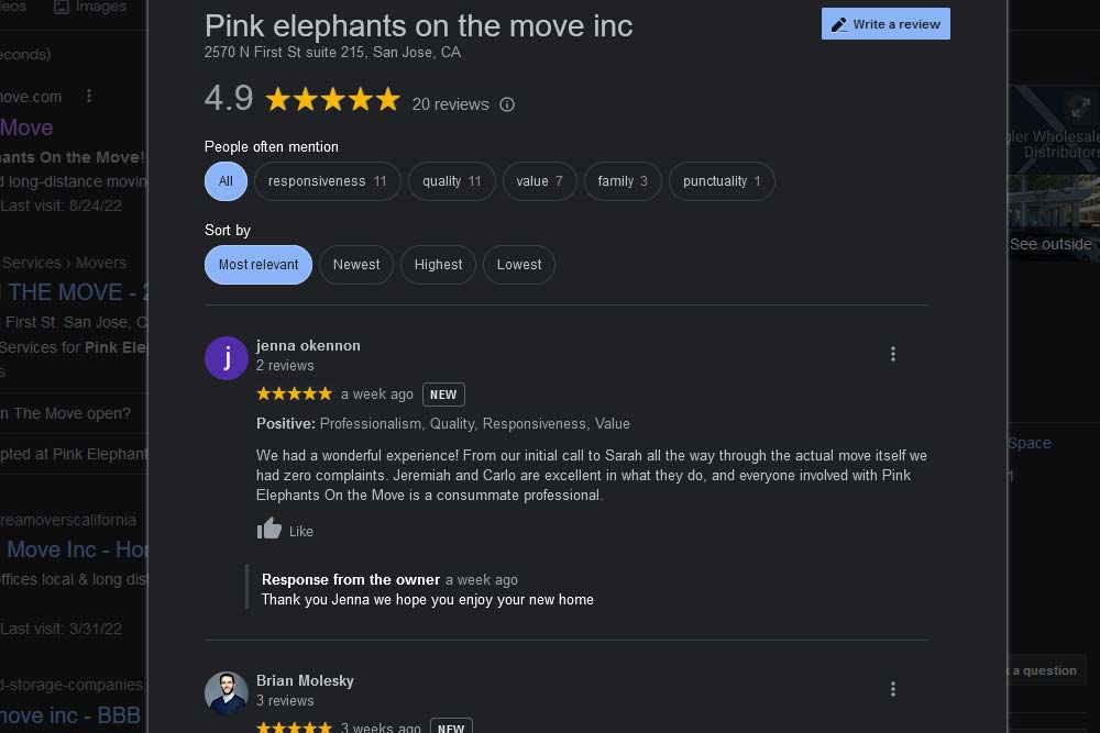 pink elephants movers reviews
